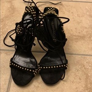 Black studded heels